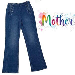Mother The Sailor Tripper flare leg jeans in Three Little Ships Wash Size 26